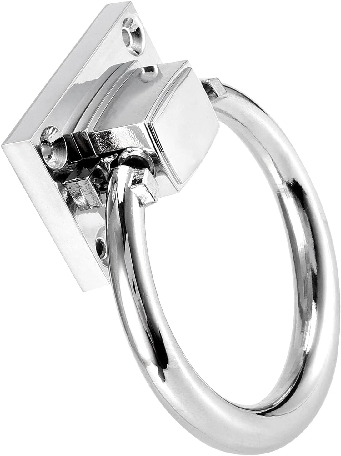 SHEUTSAN 6 Pack 80mm Drop Rings Pulls Handle, Modern Round Back Pulls Door Knocker with Screws for Chairs, Ottomans, Cabinets, Doors, Silver