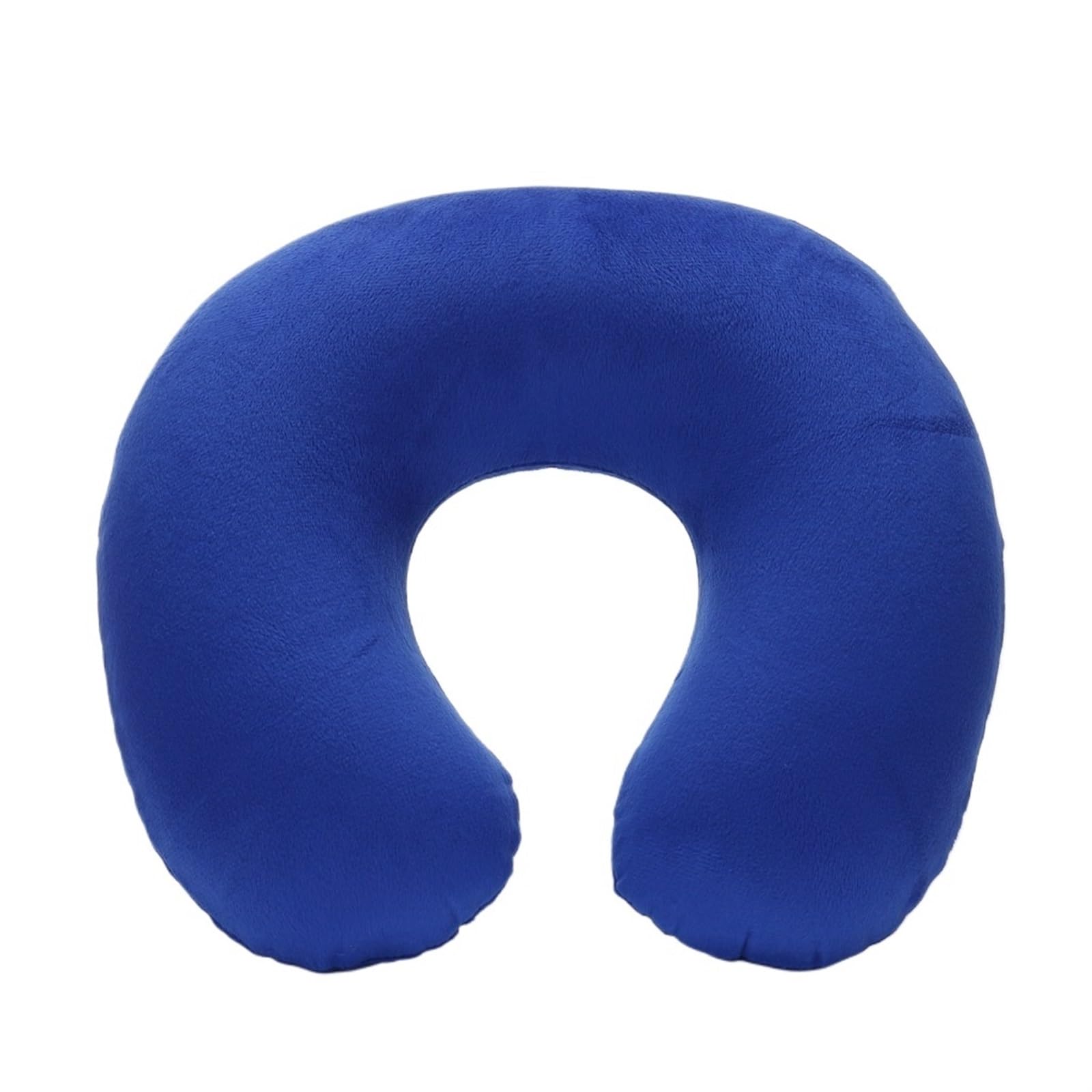 YShiuoL Neck Pillow Neck Pillow Flocking Plush Fabric Cover Inflatable Outdoor Travel Cushion U-Shaped Accessories Nap(Blue)