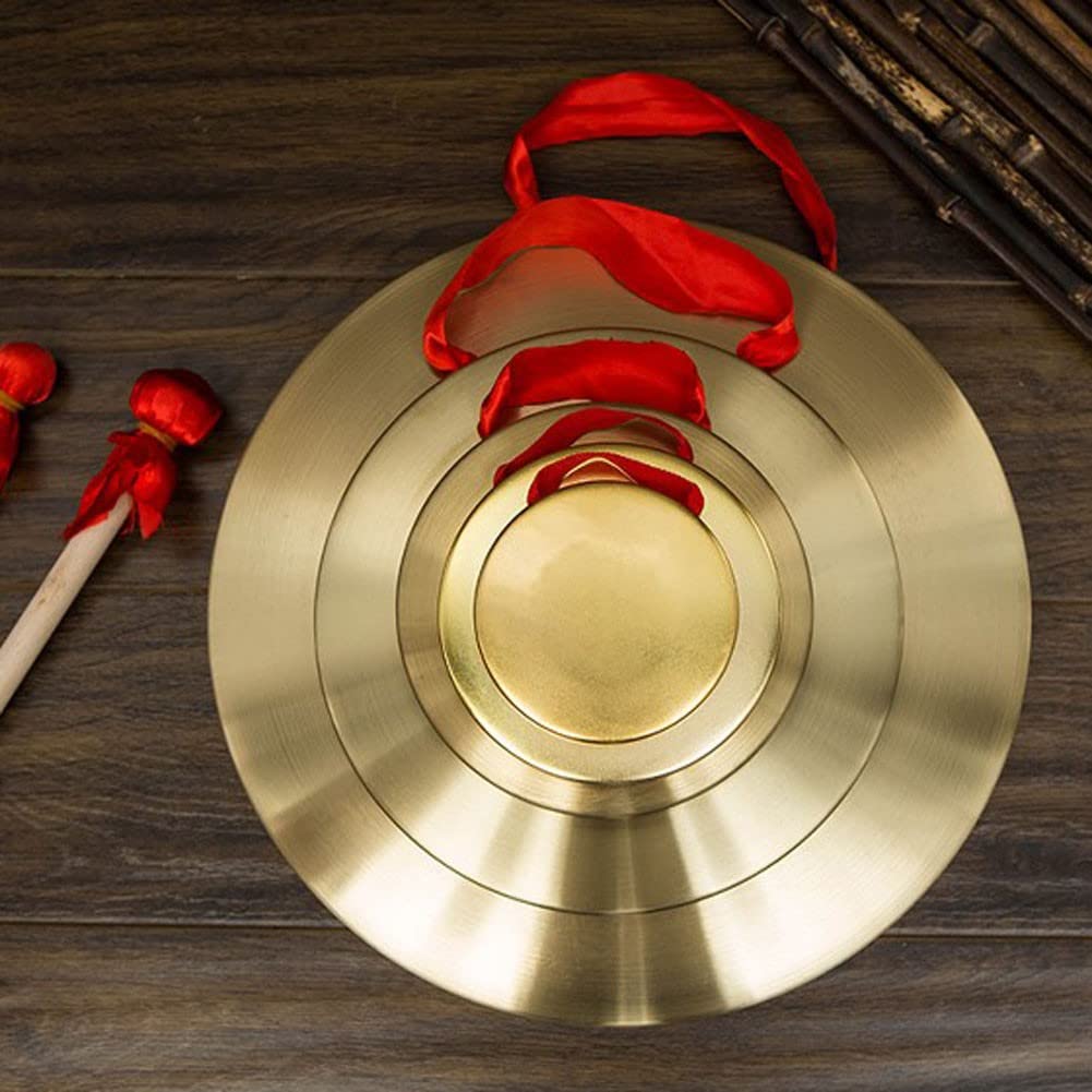Gong Chinois Traditionnel - 22 Cm Avec Maillet, En Acier Inoxydable, Pour Décoration Ou Célébration