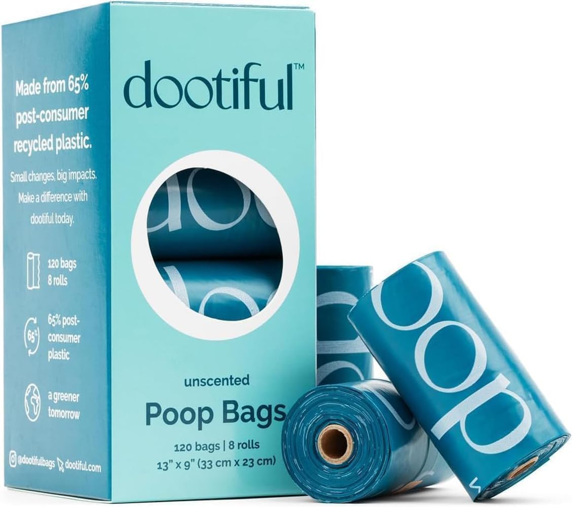 Lot de 120 sacs à déjections canines non parfumés 8 rouleaux