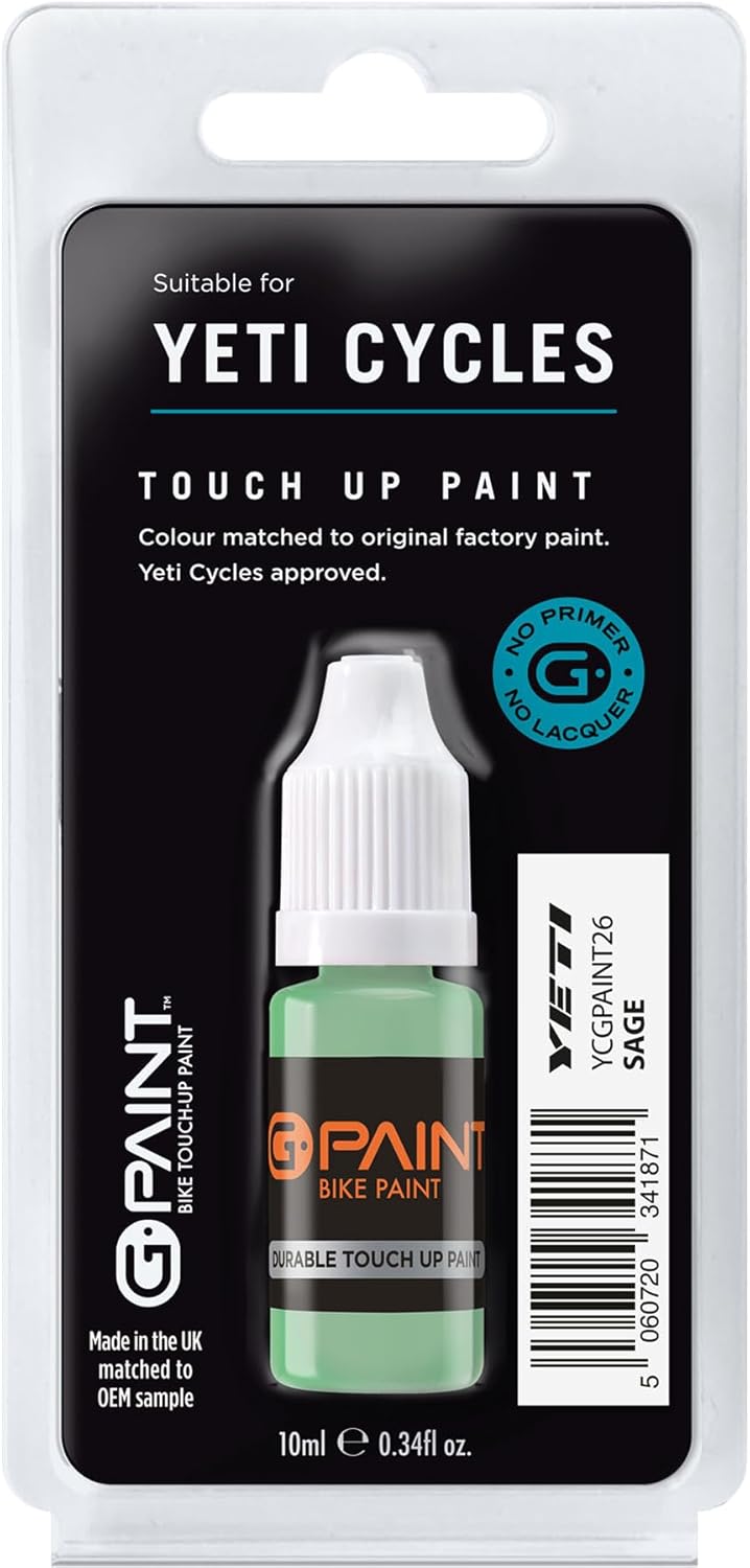 Yeti Bike Touch-Up Paint - SAGE - 10ml Bottle - Touch-Up Paint Kit for Scratched or Chipped Bike Frames - GPaint Bike Paint