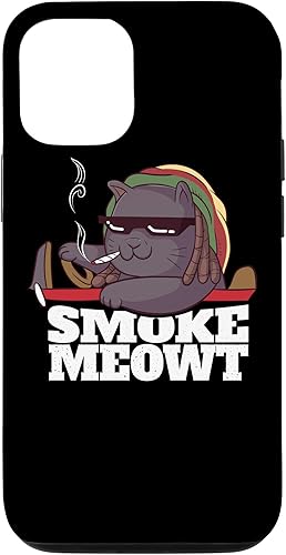 Funda para iPhone 1212 Pro Weed Smoking Cat Smoke Meowt THC CBD Marihuana Stoner Kitten Funda para iPhone 1212 Pro Weed Smoking Cat Smoke Meowt THC CBD Marihuana Stoner Kitten