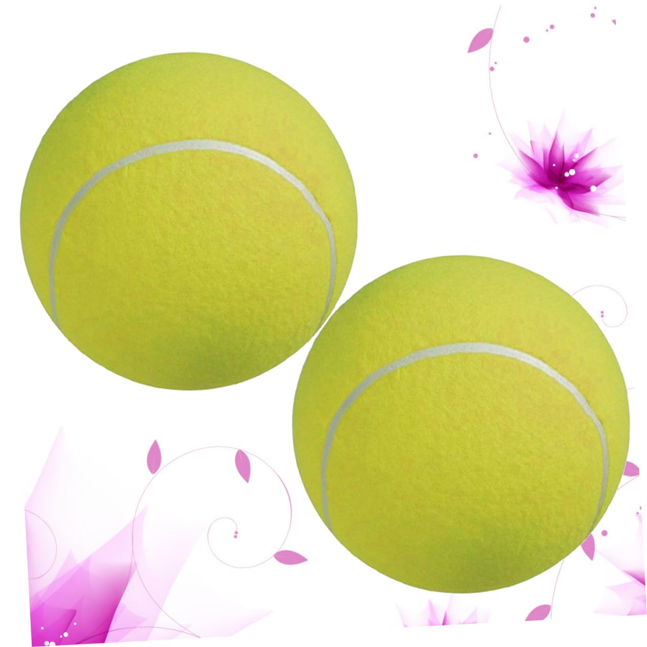 BESPORTBLE 2pezzi Palla da Tennis Gigante di Gonfiabile in Gomma con Superficie in Flanella Morbida Adatto per Gioco all Aperto Giocattolo per Animali Domestici