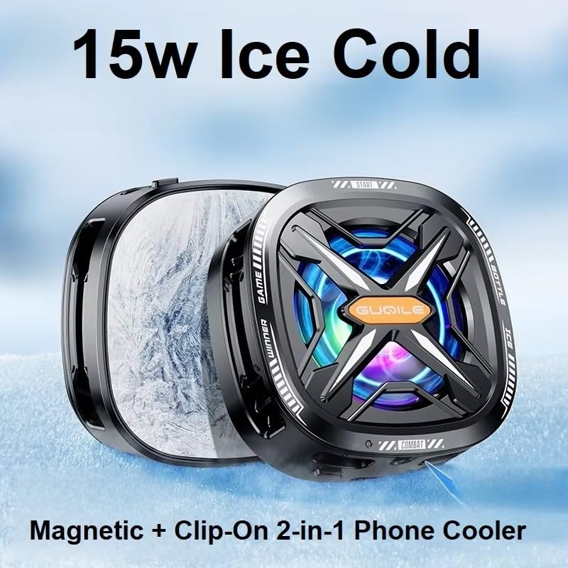 Image of BKN Fast Ultra Cooling Mobile AC Fan Magnetic Radiator | Mobile Cooler USB Powered Fan Cooling Radiator Game Cooler -3 degree for Mobile Phone Gaming, Live Streaming (FS05 fan)