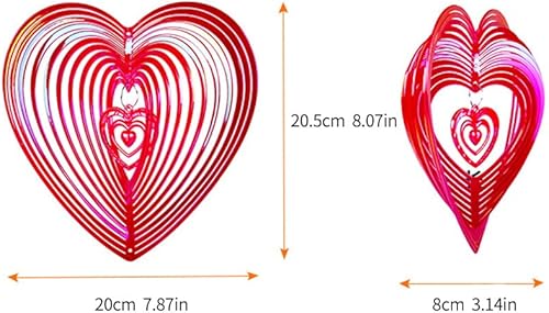 Miniatura 3 de Surakey Repelente de pájaros, decoración reflectante, reflectores repelentes de pájaros para árbol en forma de corazón, decoración colgante