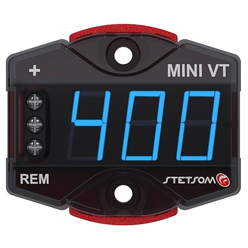 Miniatura 4 de Stetsom MiniVT-HV (alto voltaje) Pantalla digital Mini voltímetro LED azul de alta precisión, hasta 455 V CC, panel de voltaje de batería de