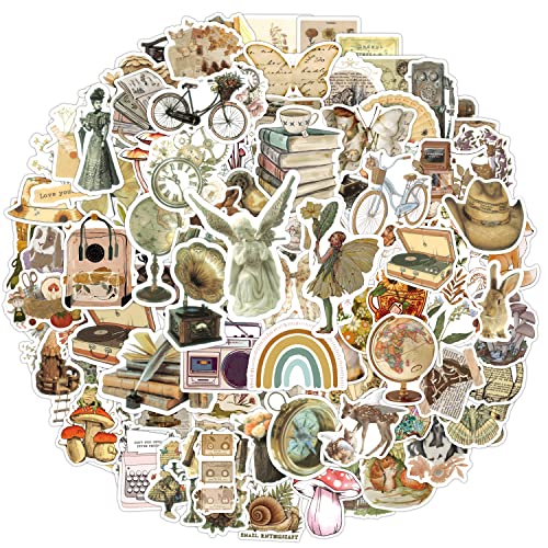 Vintage Stickers 100 Pcs Aesthetic Sticker Pack Cute Stickers For Adults Teens Kids Waterproof Vinyl Decals Vsco Stickers For Water Bottle Laptop Scrapbooking Journaling Computer Phone Case Suitcases #TOP14