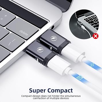 USB C Magnetic Adapter 240W, (2 Pack) Magnetic USB C Adapter 24 Pin Straight with USBC 4 40Gbps 8K 60Hz Video for iPhone 15/16 Series, Thunderbolt 3/4, MacBook Pro/Air and More Type C Devices