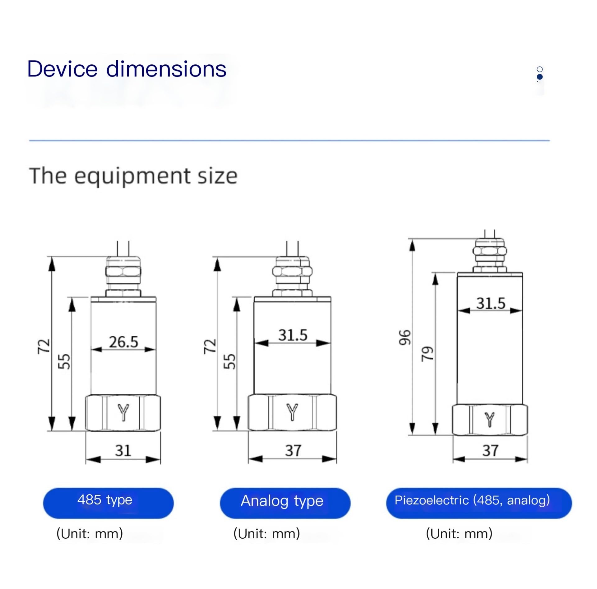 Temperatur- und Schwingungssensor mit integriertem Sensor (einachsig), Gewindeanschluss – 485–1600 Hz