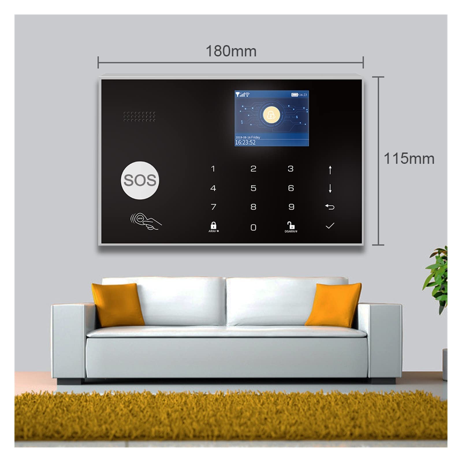 G30 Tuya WiFi GSM Système d'alarme de sécurité Domestique Le kit d'alarme de cambrioleur sans Fil Fonctionne avec Appliquer Télécommande,SystèMe Domotique Multifonctionnel(YK-002-GSM-G30-C)