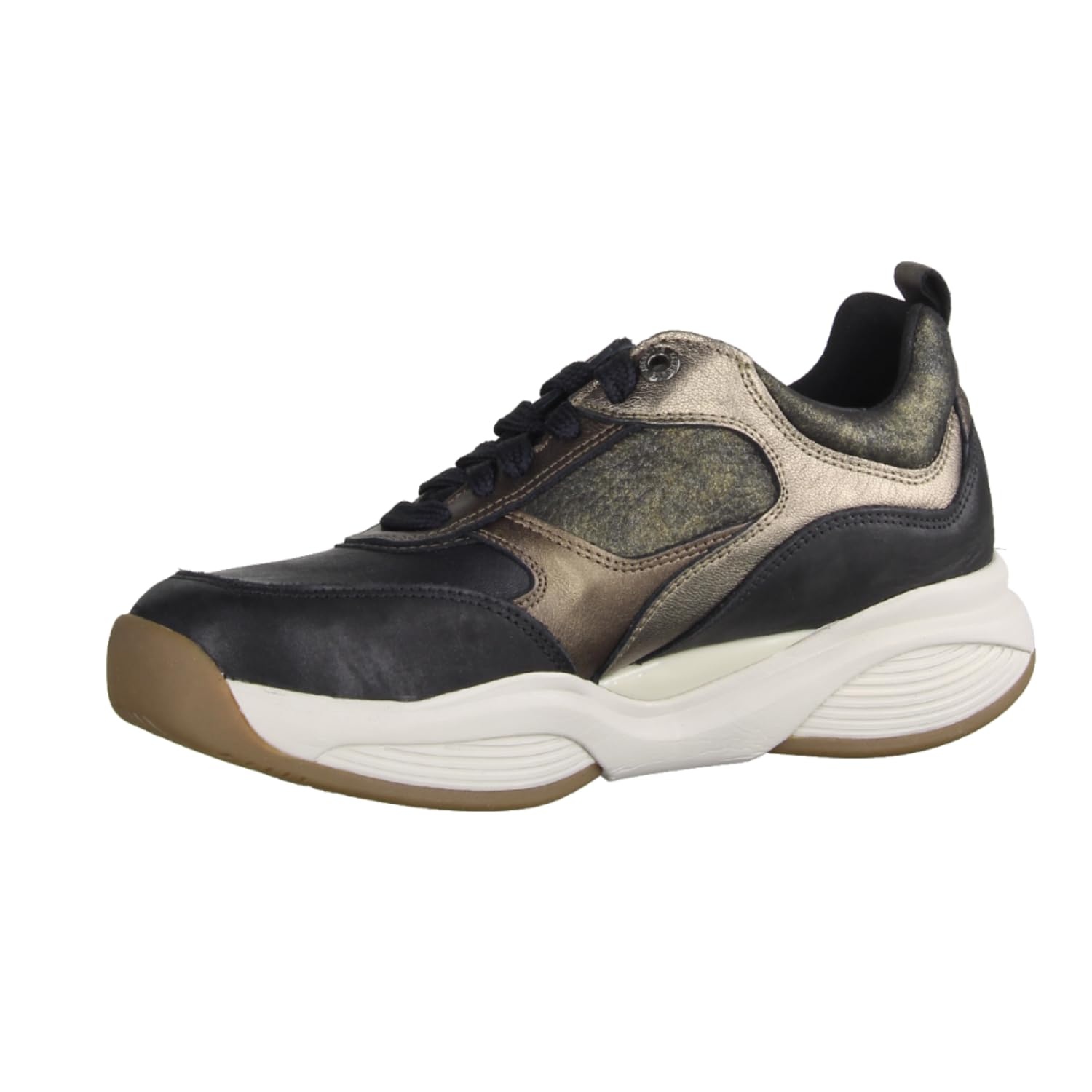 Xsensible SWX19 Black Combi (schwarz) - sportlicher Schnürschuh - Damenschuhe Bequeme Schnürschuhe, Schwarz, Leder/Textil (Stretch), Gr. 39 EU