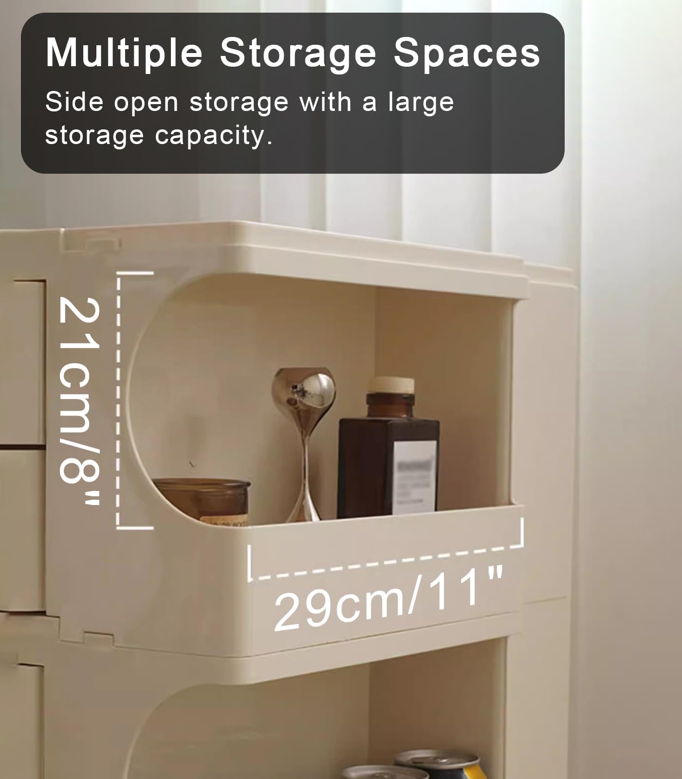 Mesita De Noche Pequeña Y Estrecha De Plástico con Ruedas Universales para Dormitorio, Sala De Estar Y Dormitorio.(Gray)