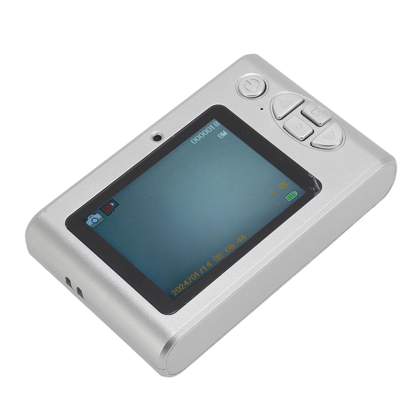 Fotocamera Digitale, Fotocamera Compatta Stabilizzazione Elettronica 'immagine Schermo TFT da 2,4 Pollici Messa a Fuoco Automatica HD da 48 MP per Vlog (Color argento)