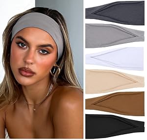 TERSE Headbands for Women Hair Bands for Womens Hair Non Slip Women Thick Headband Stretchy Sweat Bands Headbands