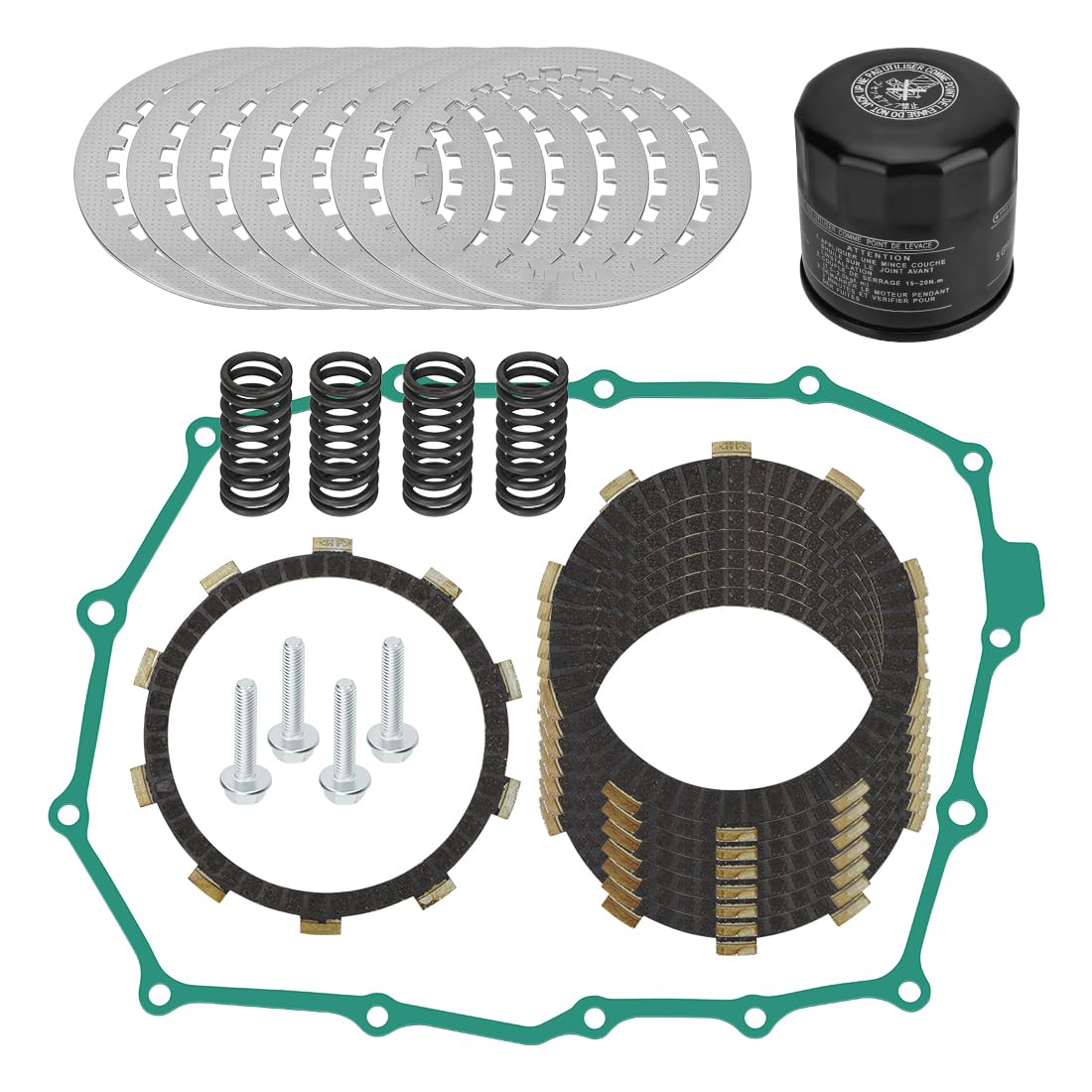 Kit de discos de embrague con junta compatible con Honda Shadow ACE Spirit 750 1998-2003 22201-MAV-000 22321-MN8-000 15410-MFJ-D01