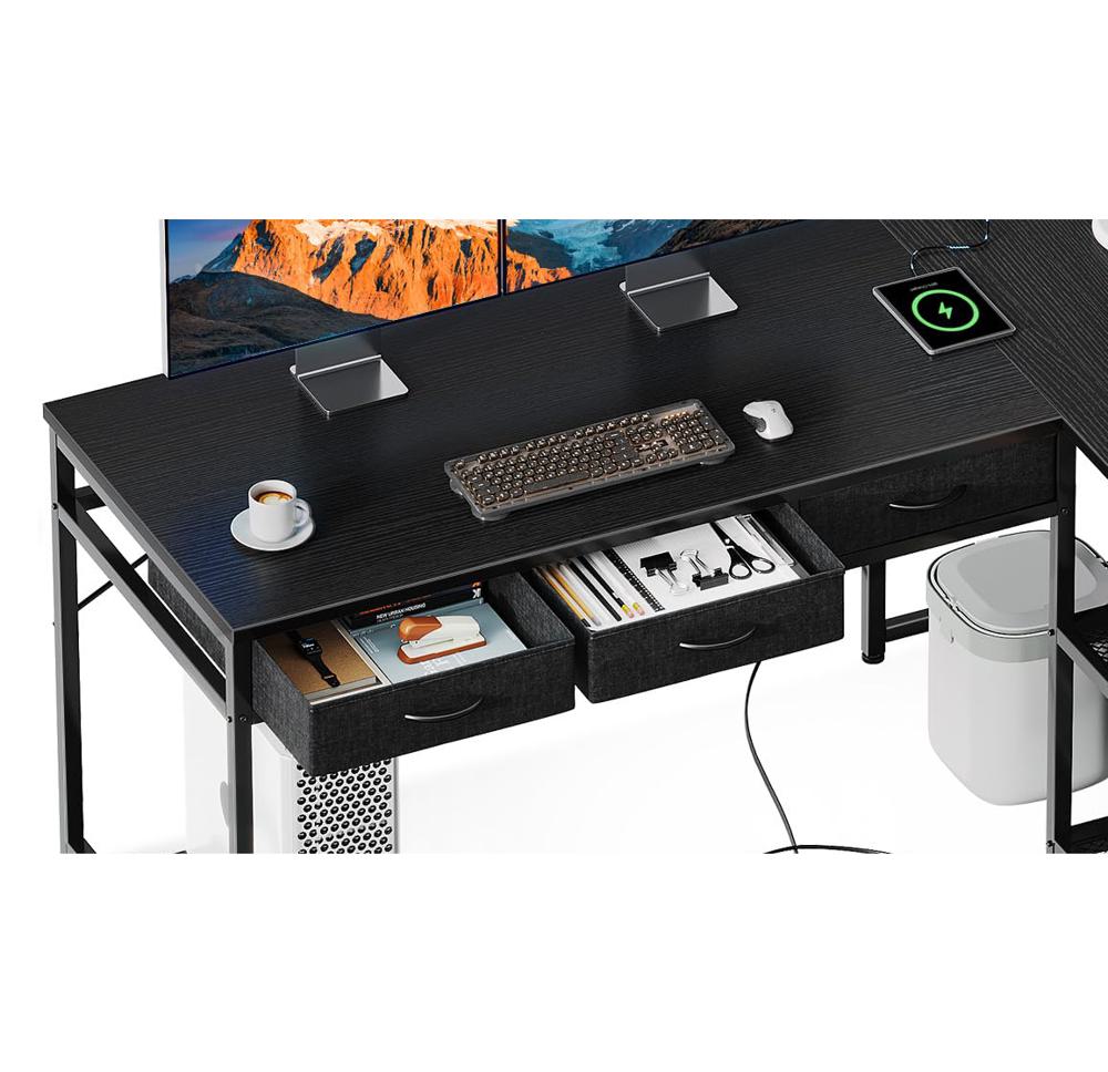 Amazon.com: AODK 53 Inch L Shaped Computer Desk with Drawers