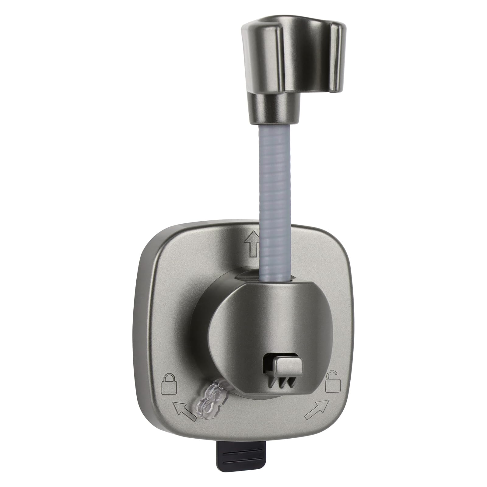 Gelewuld Grey 360° Swivel Shower Head Holder With Suction Cup | 10Kg Load Capacity, Tool-Free Installation In Seconds | Removable And Rust-Resistant Shower Bracket |