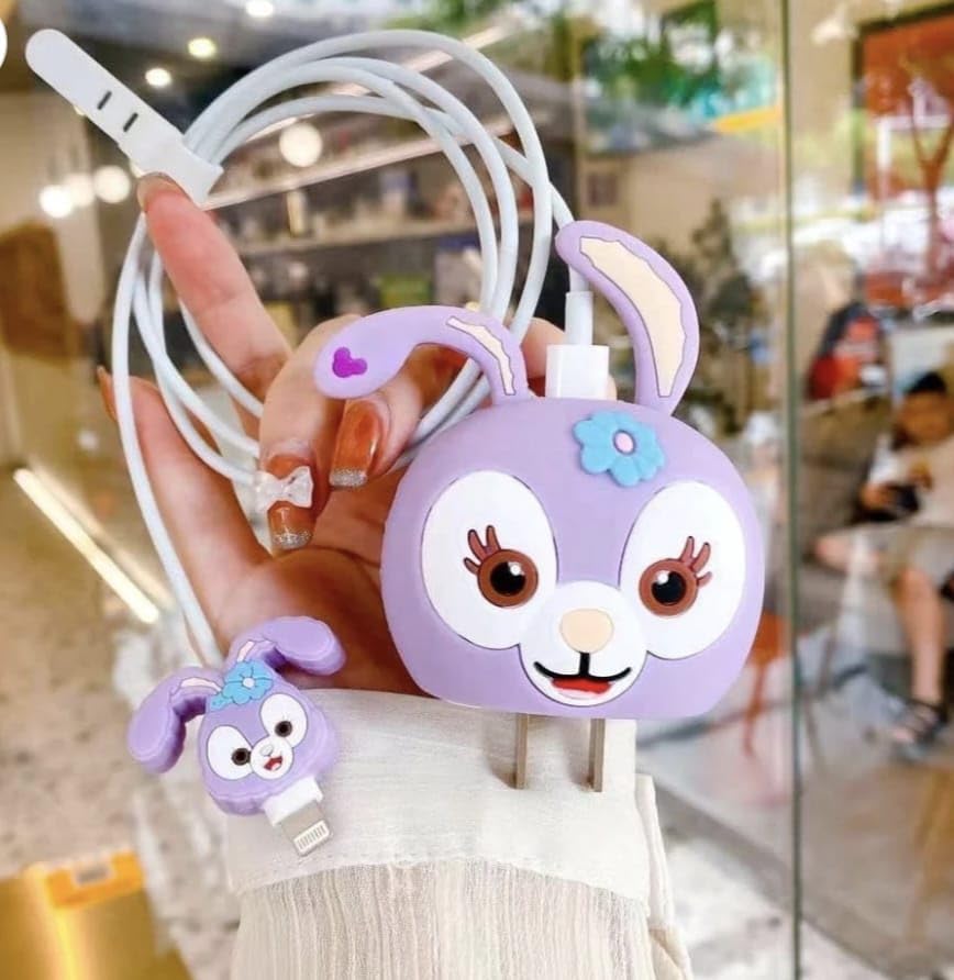 MAGICHUB Compatible for iPhone Charger Case Cover, Funny Cartoon Character, Silicone Charger Case Cover Compatible for 18-20W 360 Degree Full Protection Cover (Purple Rabbit) (B0CNM1C441) Amazon Price History, Amazon Price Tracker