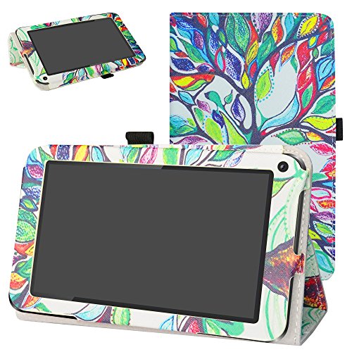 DigiLand DL7006 / DL718M / DL721-RB Case,Mama Mouth PU Leather Folio 2-Folding Stand Cover with Stylus Holder for 7.0