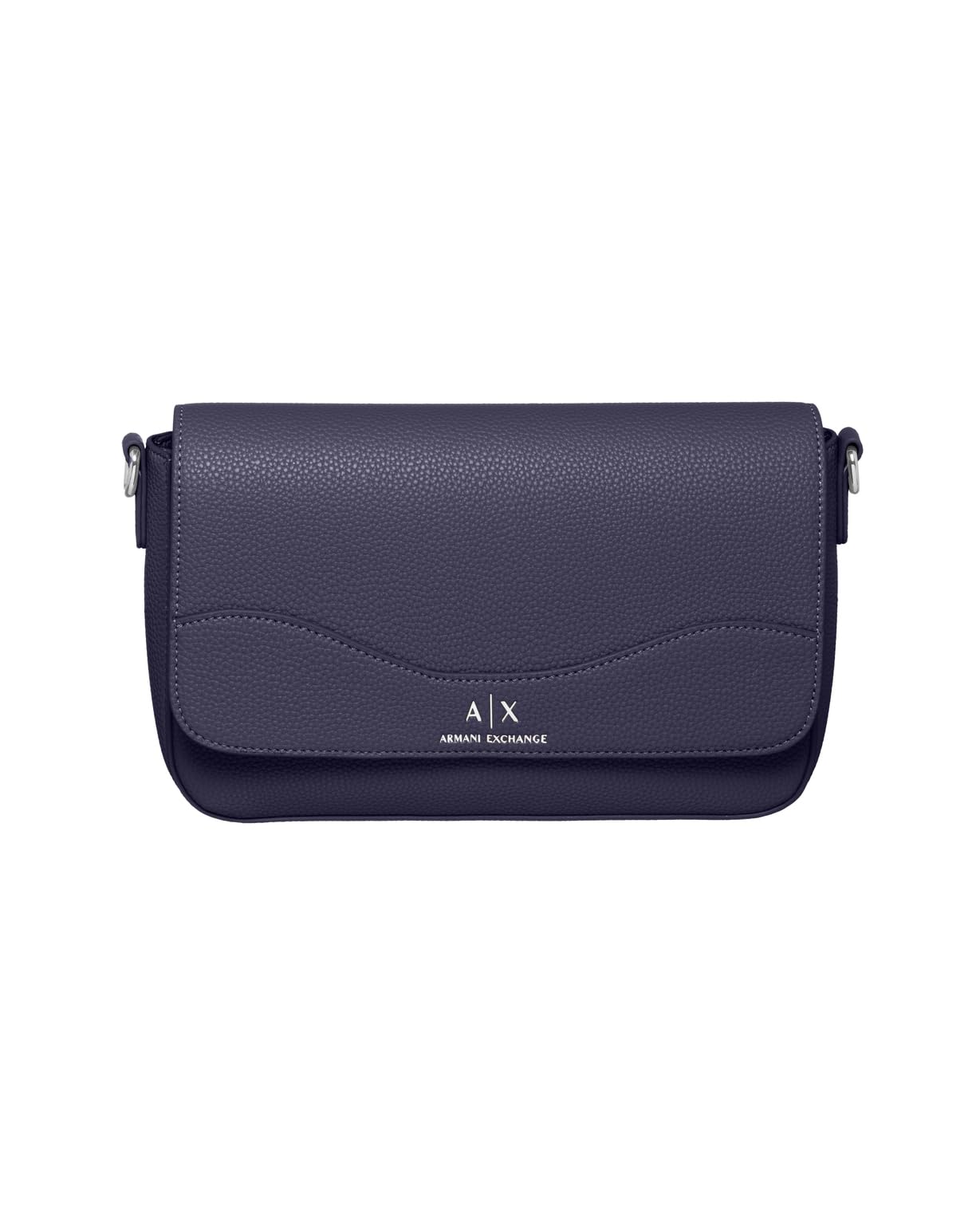Armani Exchange Women's Essential Wave, removable strap crossbody bag, blue, one size