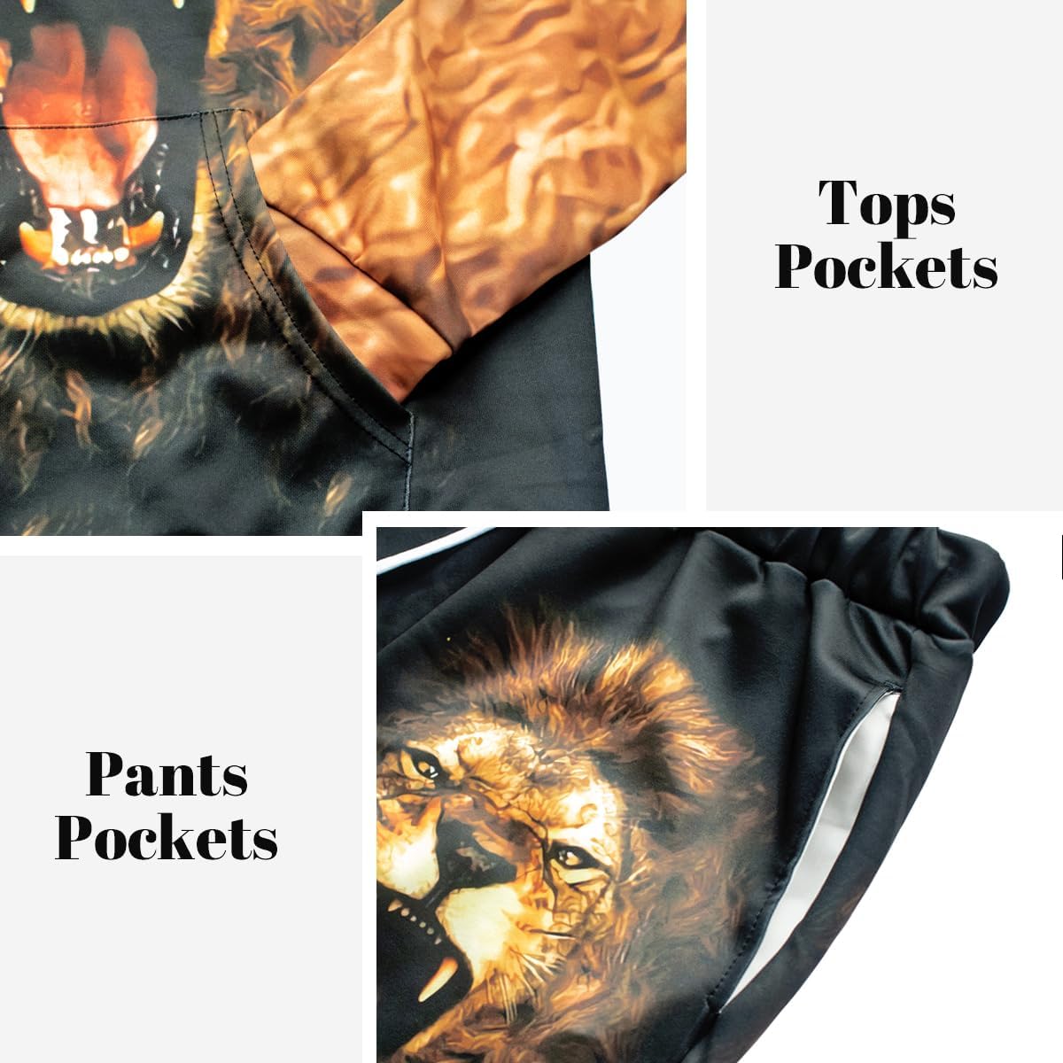 Lion King 3D Printed Men's Hoodies Sweater Set Pullover Tracksuit for Big and Tall 2 Piece Sweatshirt Suit - Image 4