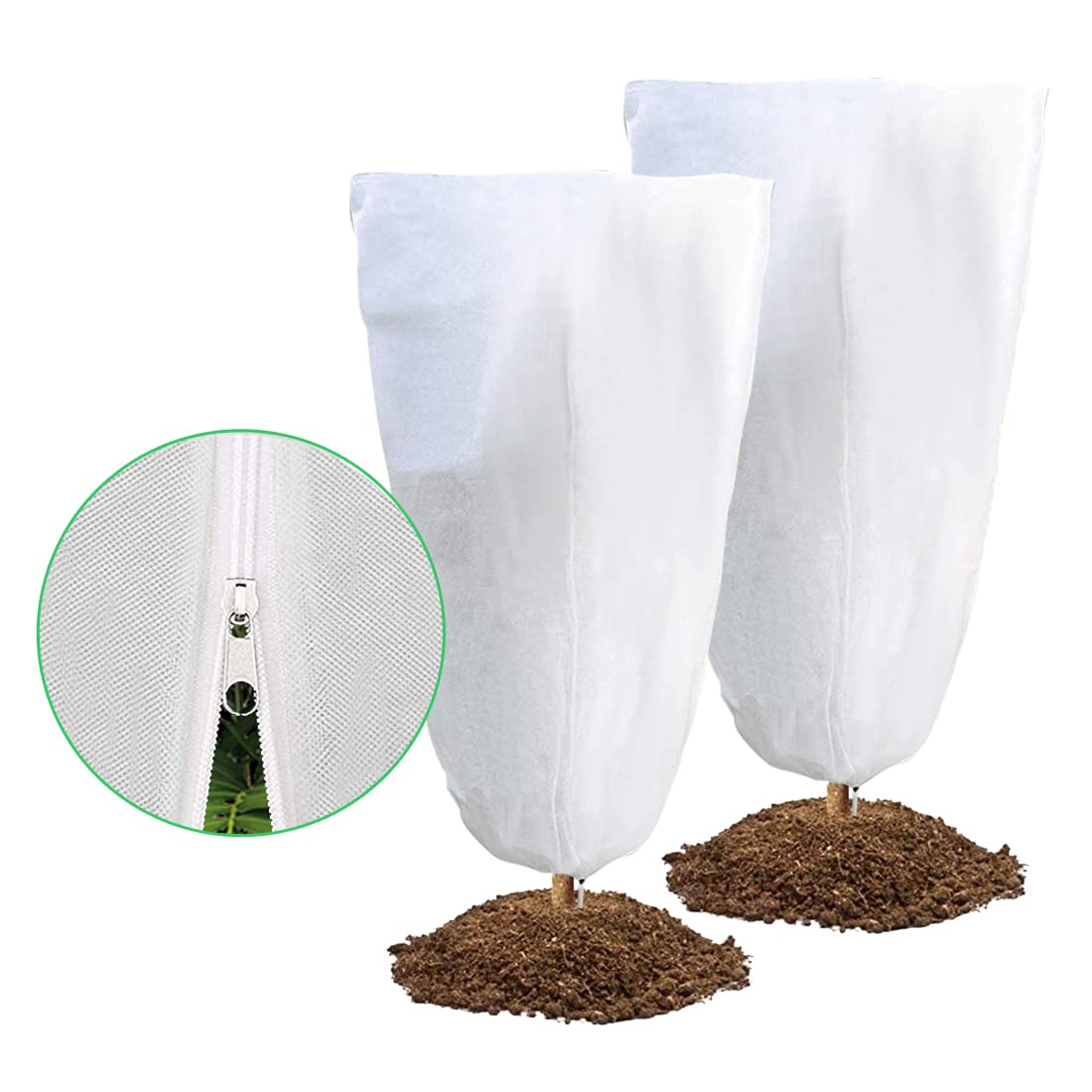 Plant Covers Freeze Protection, Frost Cloth Drawstring Plant Covers?Reusable Plant Frost Cover Blanket Jacket, Protecting Winter Fruit Tree Potted Plants from Freezing Animals Eating?47.2''×70.8''