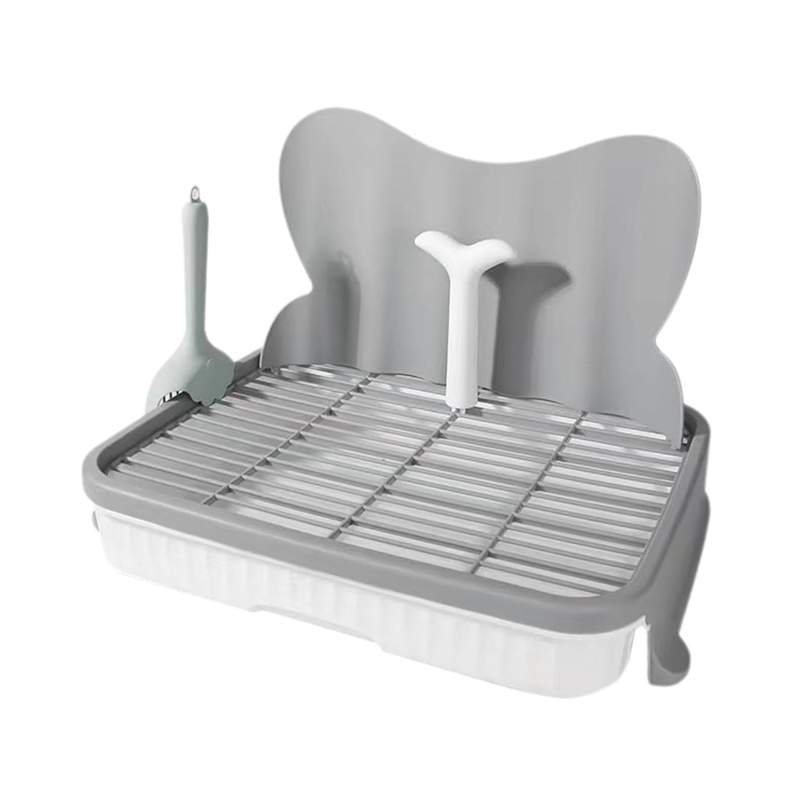 Inodoro para Perros Bandeja de Entrenamiento Tapete Sanitario Accesorios de Cama para Perros Simulación de Orinal Material PP Fácil de Limpiar Adecuad, Gris