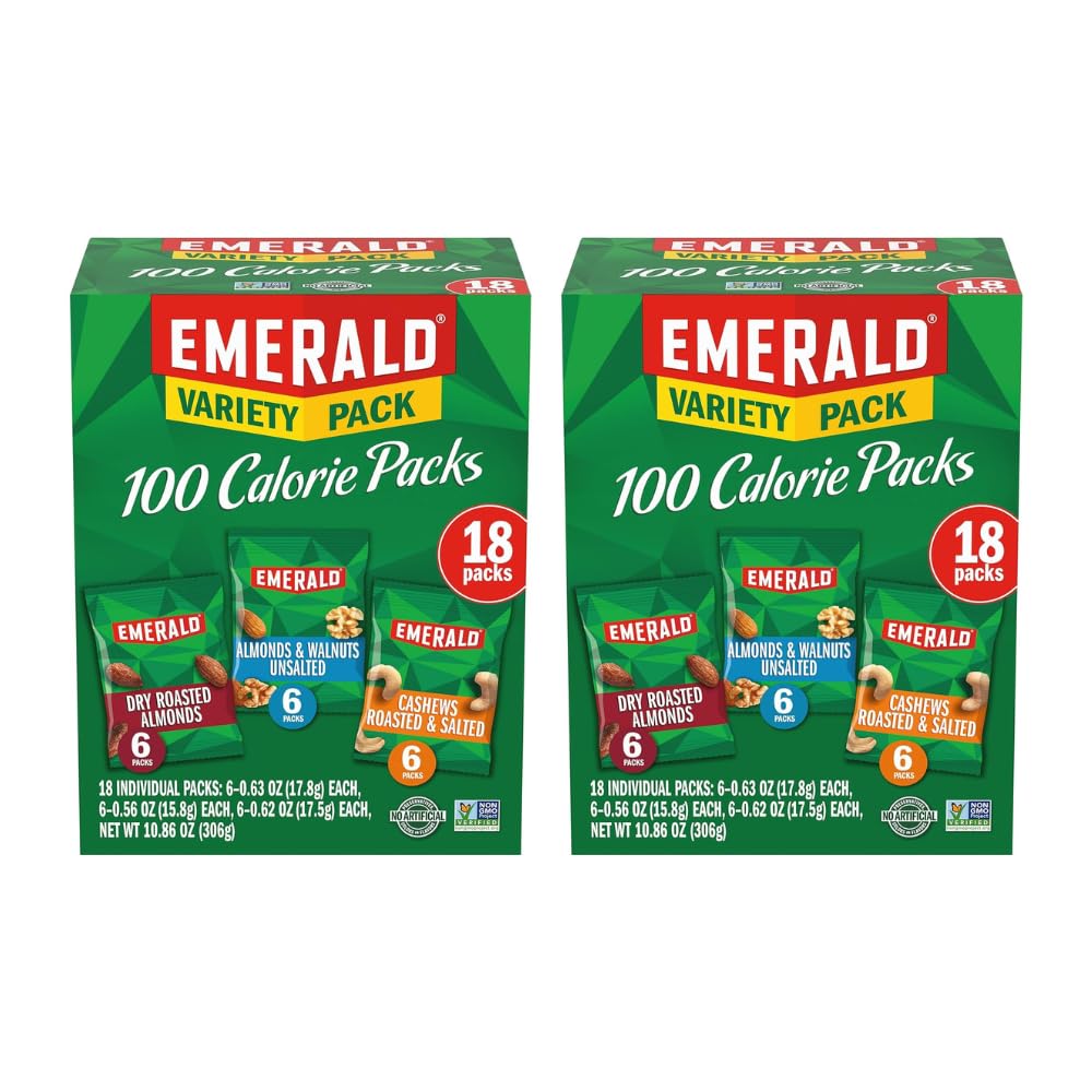 Emerald Nuts, 100 Calorie Variety Pack, 18 Count (Pack of 2)