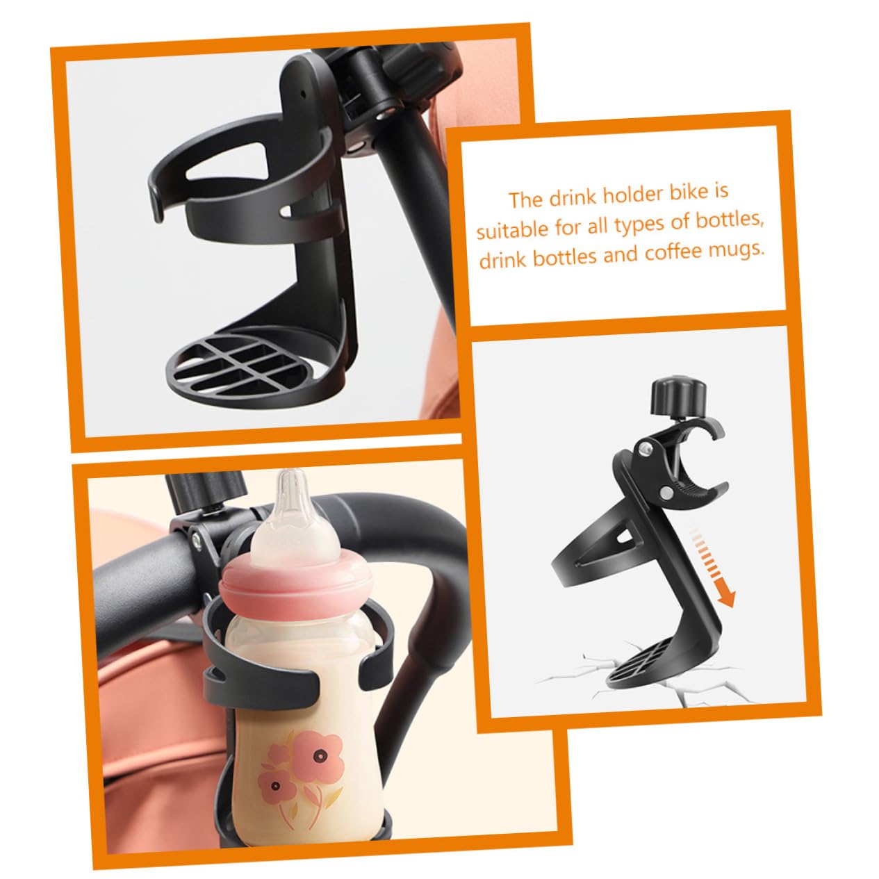 SHERCHPRY Detachable Cup Holder for Wheelchairs and Multi Angle Drink Holder for Bikes and Sturdy Structure for Easy Access and Compatibility with Mobility