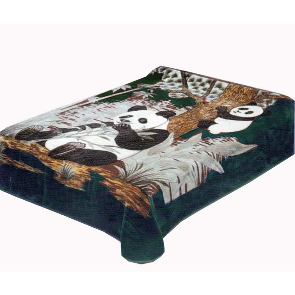 Buy Solaron Queen Panda Korean Mink Blanket Green Borders Online at
