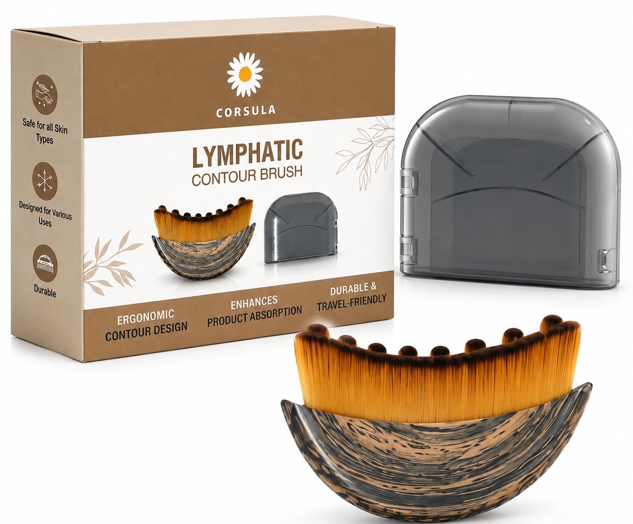Lymphatic Contour Face Brush, Manual Lymphatic Drainage Massager, Natural Makeup Brushes with Durable Soft Bristles, Hypoallergenic Ergonomic Facial Cleansing Brush for Sculpting-image-24