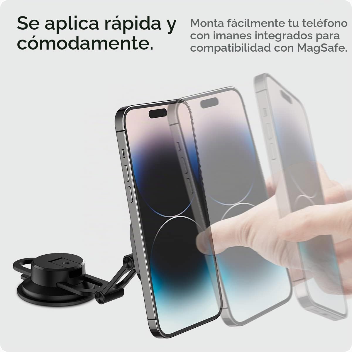 Spigen OneTap MagFit 3 Soporte Móvil Coche Diseñado para MagSafe, Compatible con iPhone 16 Pro MAX, 16 Pro, 16, 16 Plus, Modelos iPhone 15, 14, 13, 12 - Negro