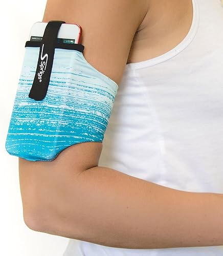 Vista 45 de Sprigs Funda para brazalete de teléfono para iPhone 14, 13, 12, 11, X Galaxy Z, S22, S21, S20, Google Pixel 7, 6, 5. El brazalete para correr más