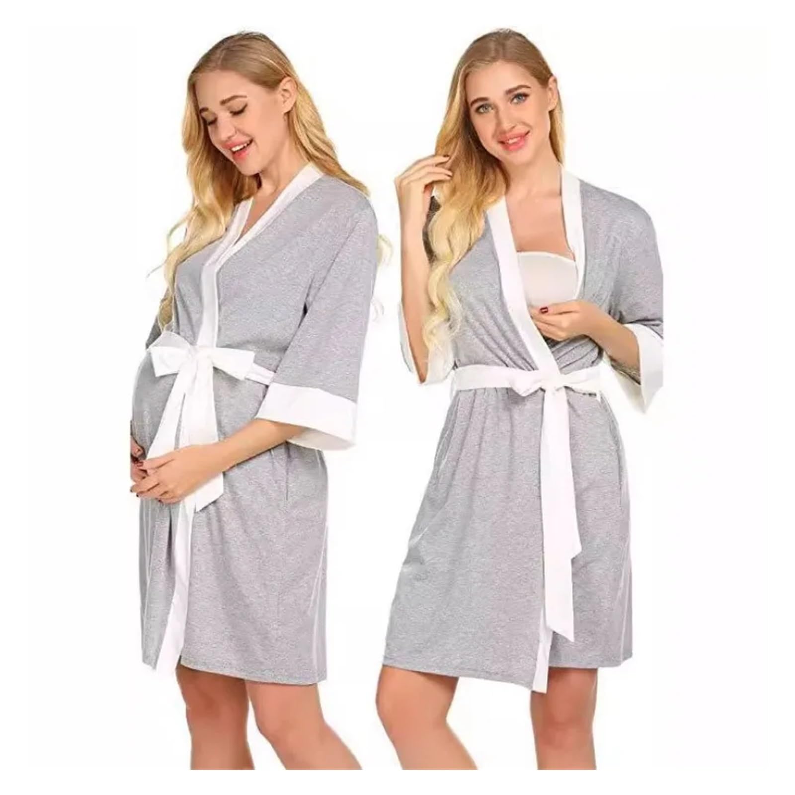 Camicia da Notte Donna Pigiama Premaman in Cotone Traspirante, Completo Essenziale e Leggero for L'Allattamento