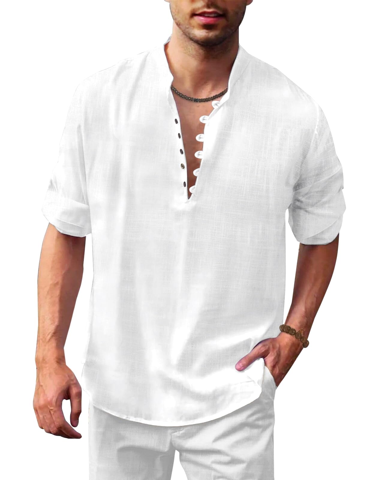 finivo fashion Men's Solid Cotton Blend Regular Fit Full Sleeve Straight Kurta Shirt-picture-28