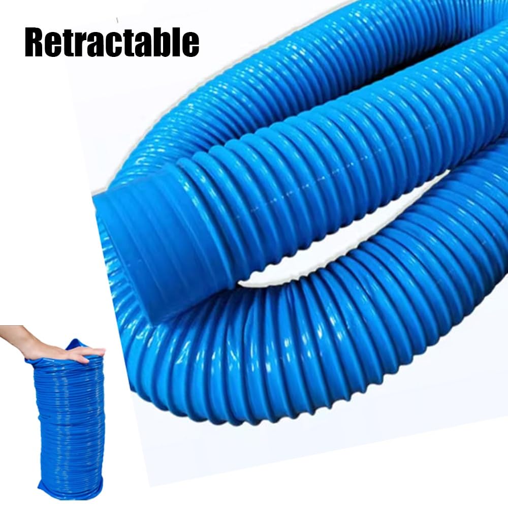 Tubo flessibile per la raccolta delle polveri, tubo flessibile in PVC con morsetti, 6,5 '- 10' per la lavorazione del legno, tubo vuoto compatto per negozio per una rimozione efficiente della polvere