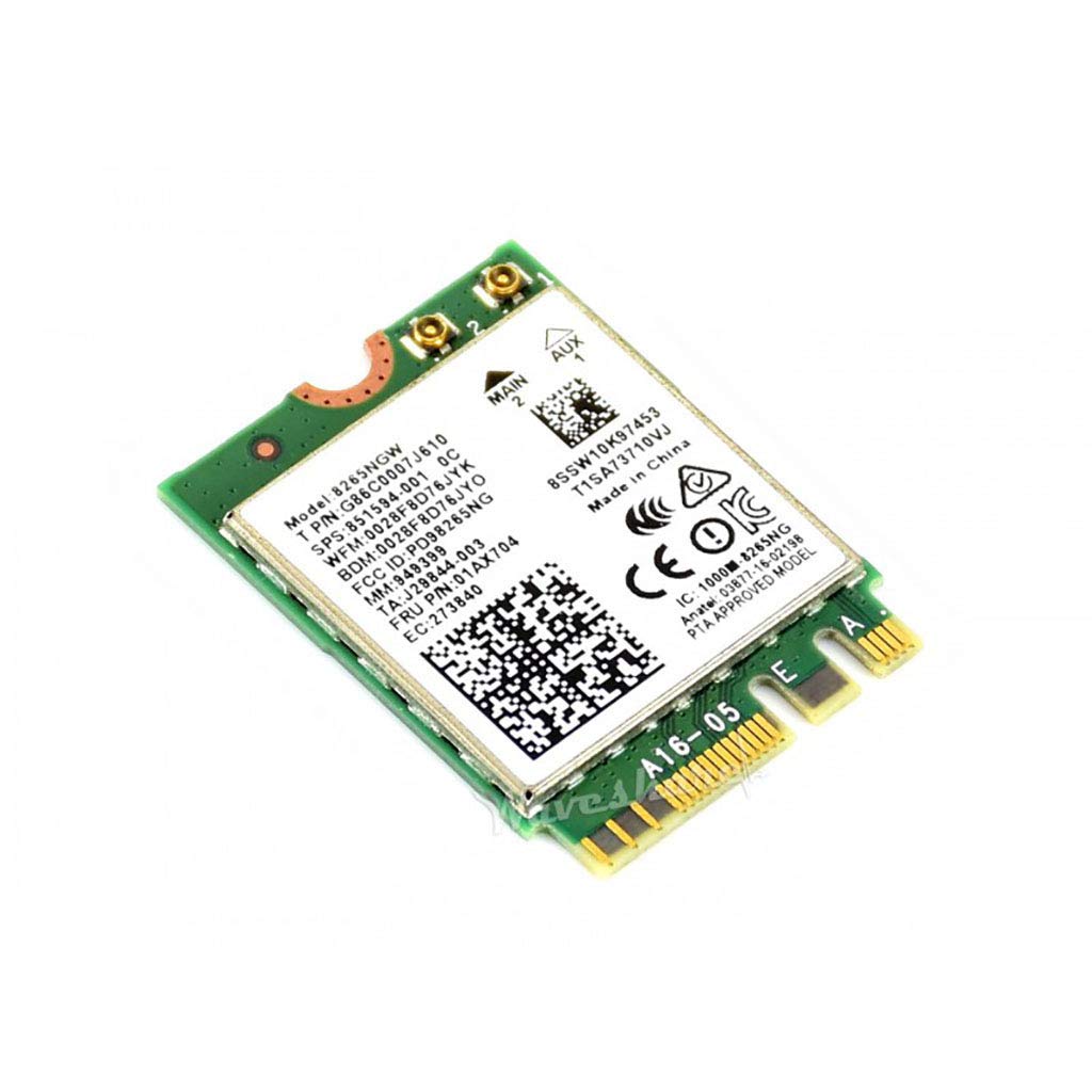 Coolwell Waveshare AC8265 Wireless NIC Module for Jetson Nano(B01) Onboard Intel 8265AC Chip 2.4G / 5G Hz Dual Band WiFi Bluetooth 4.2 IPEX Connector Support Linux, Windows 10/8.1/8/7