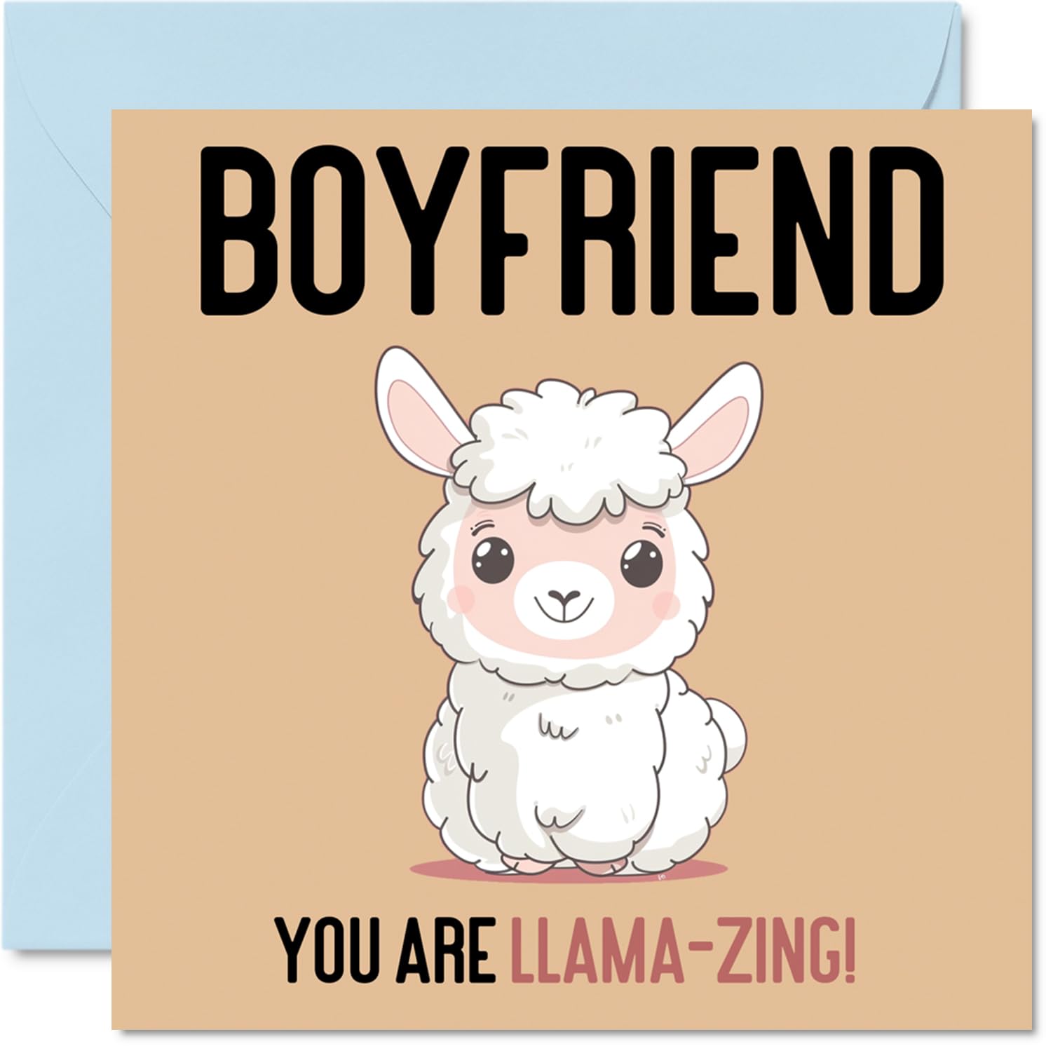 Birthday Cards for Boyfriend - Llama-Zing - Funny Happy Birthday Card for Boyfriend from Girlfriend, Partner Gifts, 145mm Joke Greeting Cards Men Him