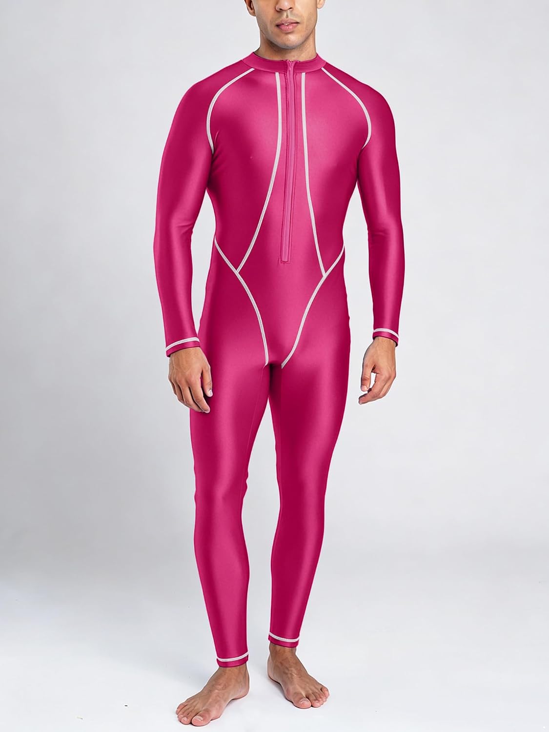 Men Silky Tights Diving Tights Swimwear Scuba Suit | Full Body Diving Suits,Athletic Swimsuit,Long Sleeve Full Length Cut,Shiny Smooth,Japanese Swimwear,Cosplay Swimming Costume