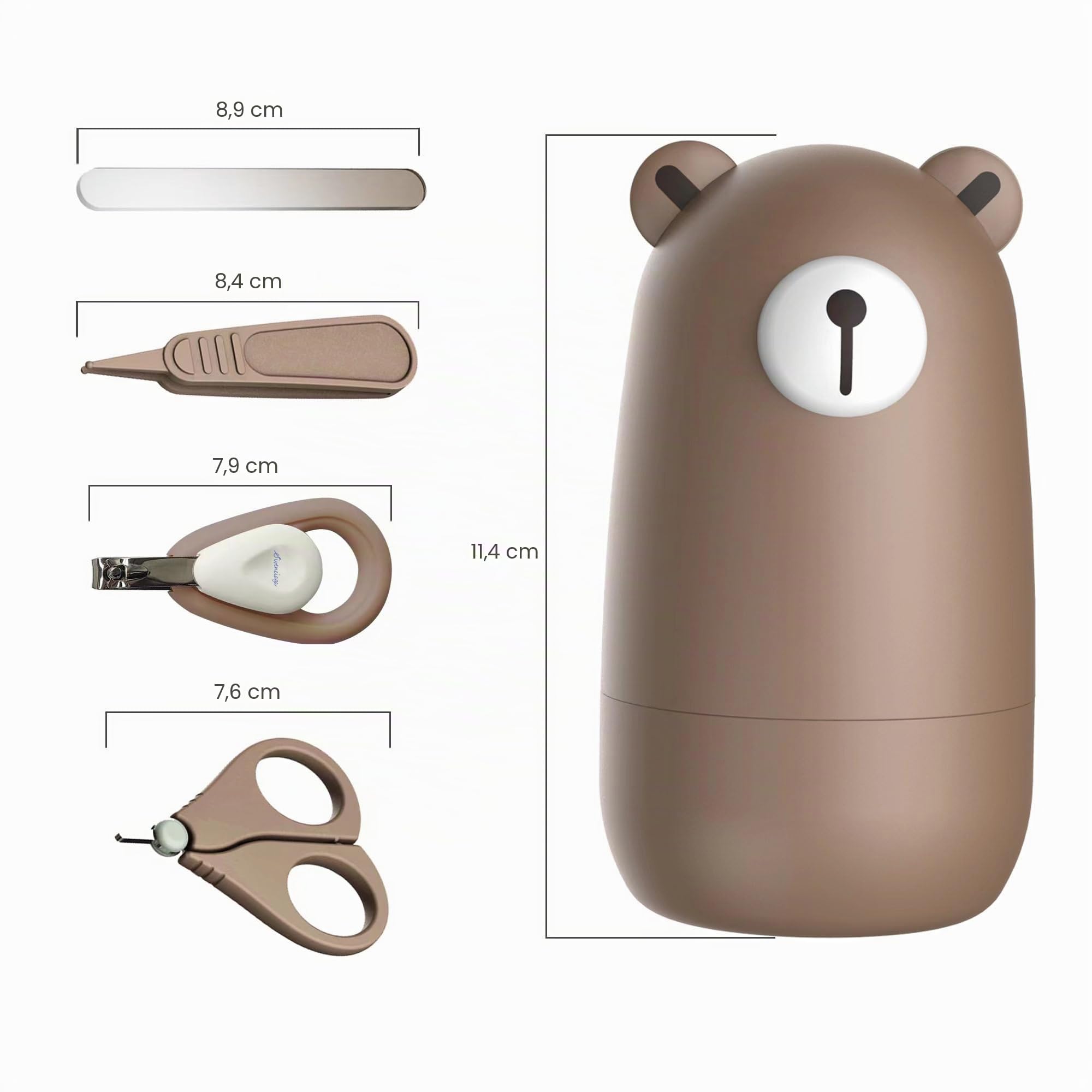 Set d'ongles pour bébé, set de manucure et set de pédicure pour bébé avec étui mignon. Coupe-ongles et set de brosses pour bébé, pour nouveau-nés, nourrissons et jeunes enfants