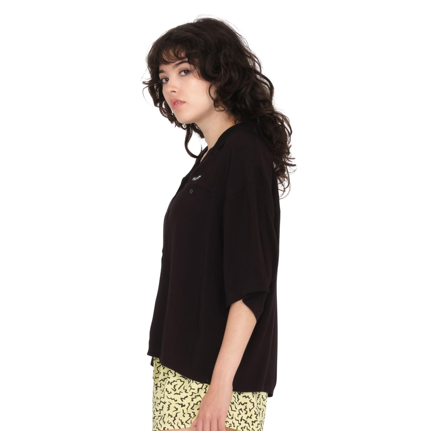 Volcom Servistone Black Damenhemd – Damen – Größe L – Schwarz
