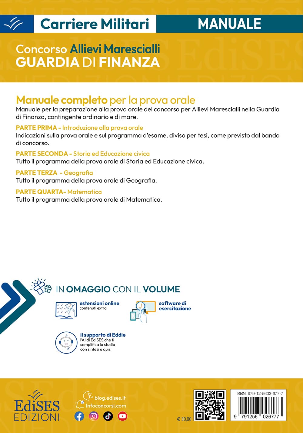 Concorso allievi marescialli Guardia di Finanza: manuale per la prova orale