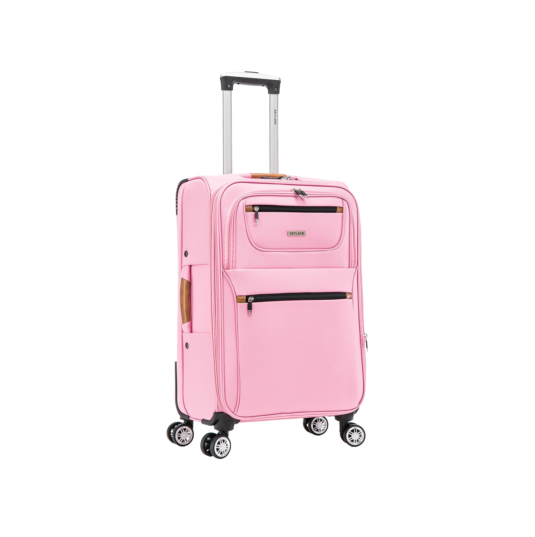 Medium Suitcase 24" Super Lightweight Luggage 20% Expandable 4 Wheels Spinner 3-Digit Combination Lock Soft Shell Luggage for 15 to 20kg