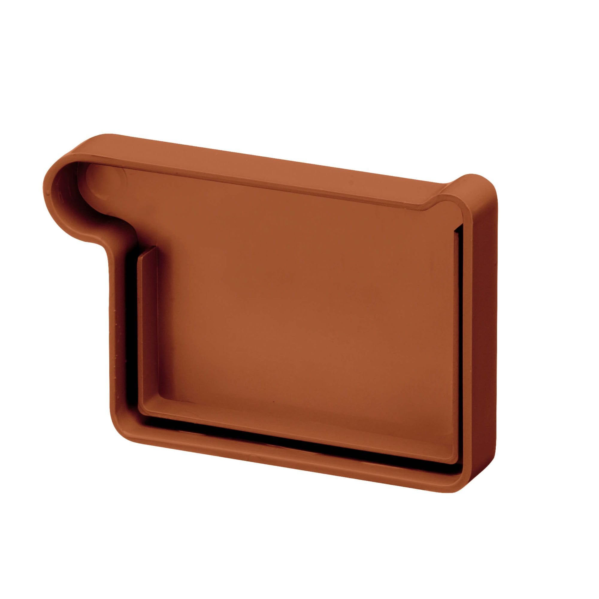 INEFA Gutter end piece Half-Round, PVC 83mm, Left Brown Gutter Accessories, Simple Push-fit Installation, Made in Germany