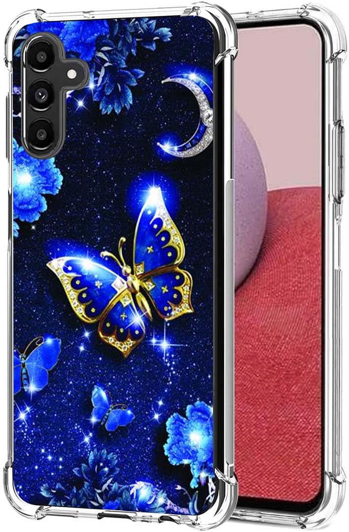 for Galaxy A14 5G Case, Samsung A14 5G Case,PU Soft Rubber Four Corners Reinforced Anti-Fall Mobile Phone case Cover for Samsung Galaxy A14 5G (Butterfly)