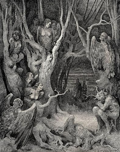 Gustave Doré l'Enfer Peinture Toile Abstrait Moderne 60x90cm décoration murale