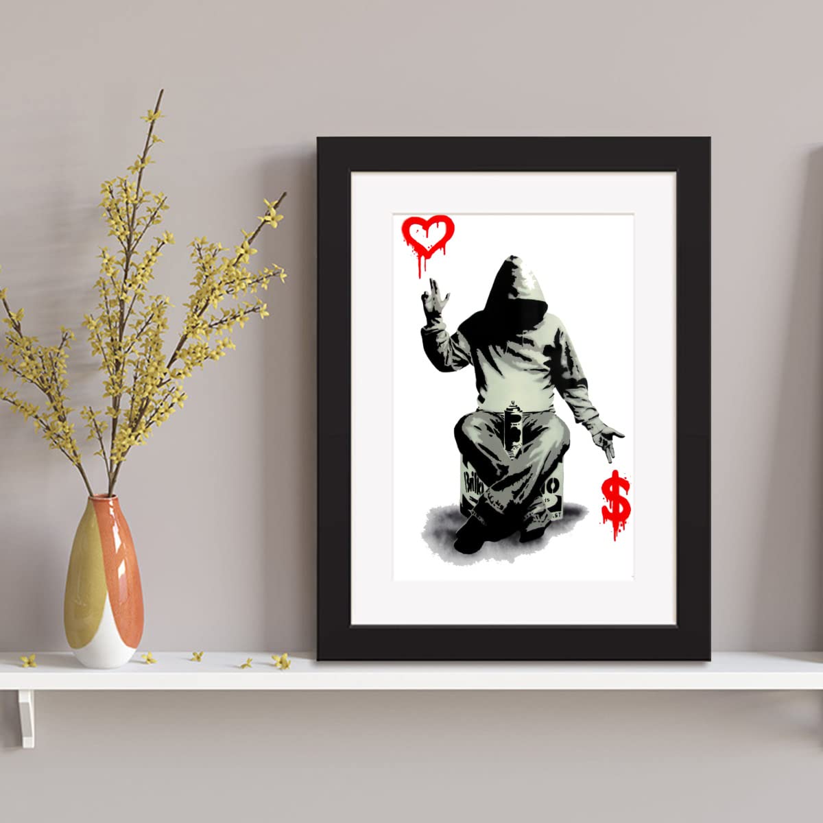 Amazon.co.jp: 額縁 フォトフレーム Banksy バンクシー 愛とお金