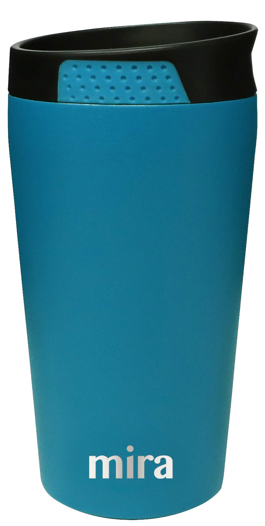 MIRA 12 oz Stainless Steel Insulated Coffee Travel Mug for Coffee, Tea - Press Lid Tumbler - Vacuum Insulated Coffee Thermo Cup Keeps Hot or Cold - Hawaiian Blue