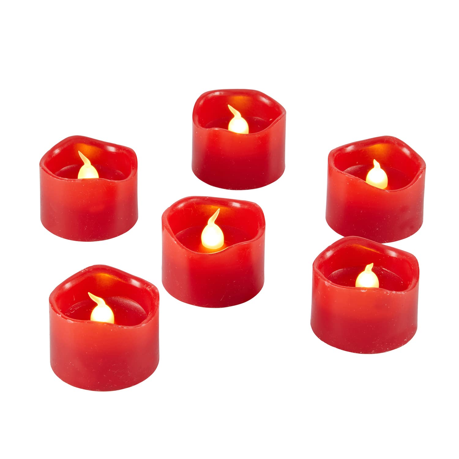 Lights4fun Lot De 6 Bougies LED Votives Cire Véritable – Flamme Vacillante Sans Danger, Parfaites Pour Mariages & Ambiance Maison