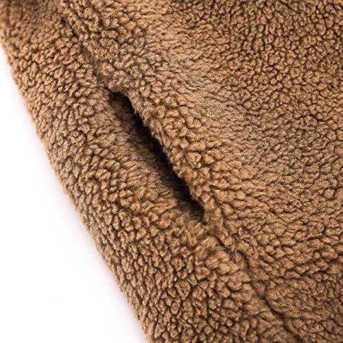 Girls Faux 𝗙𝘂r Jacket Long Sleeve Notch Lapel Thick Fleece Outerwear Winter Windproof Warm Button Coat4